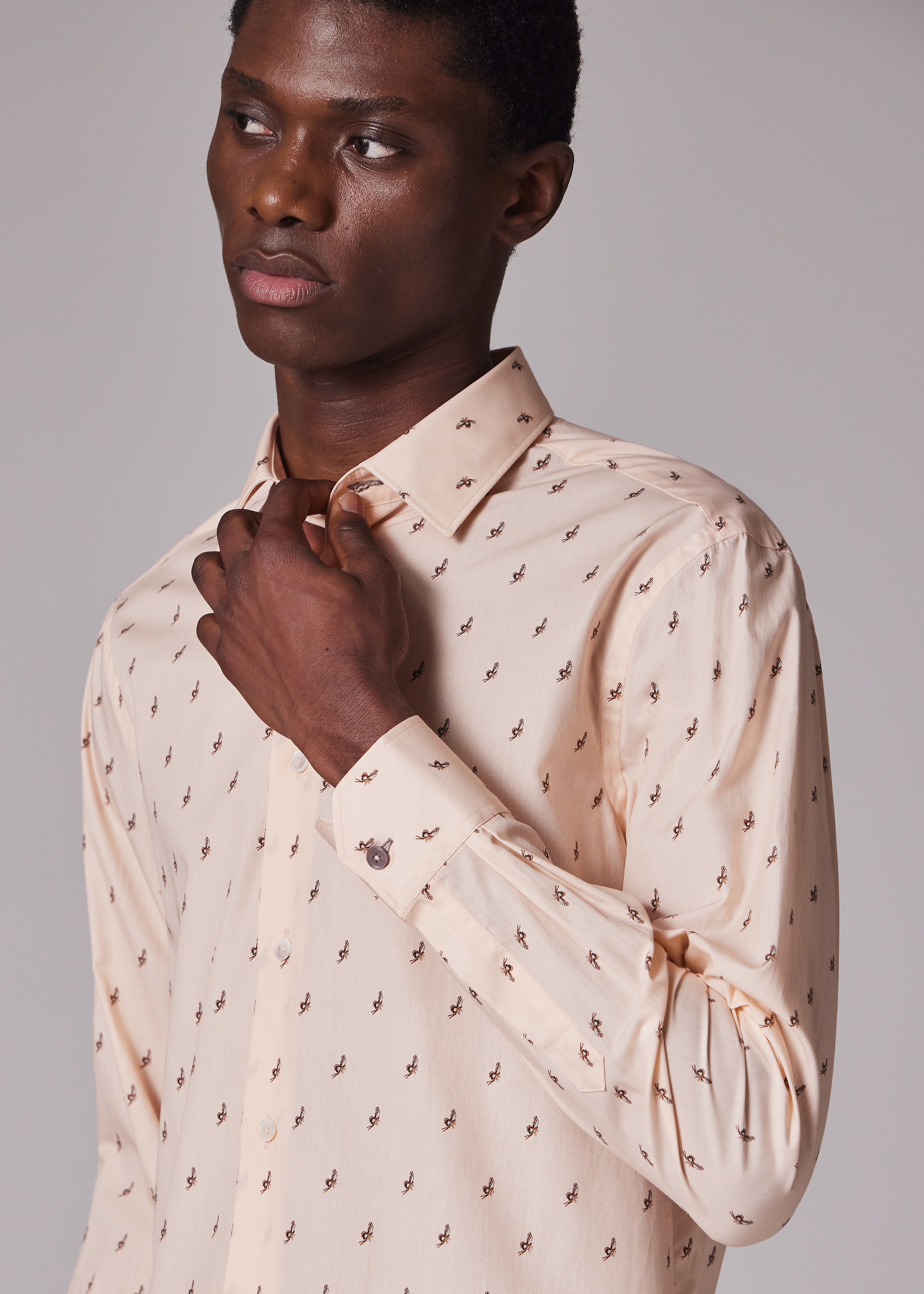 Tailored-Fit Pink 'Butterfly' Print Shirt - 6
