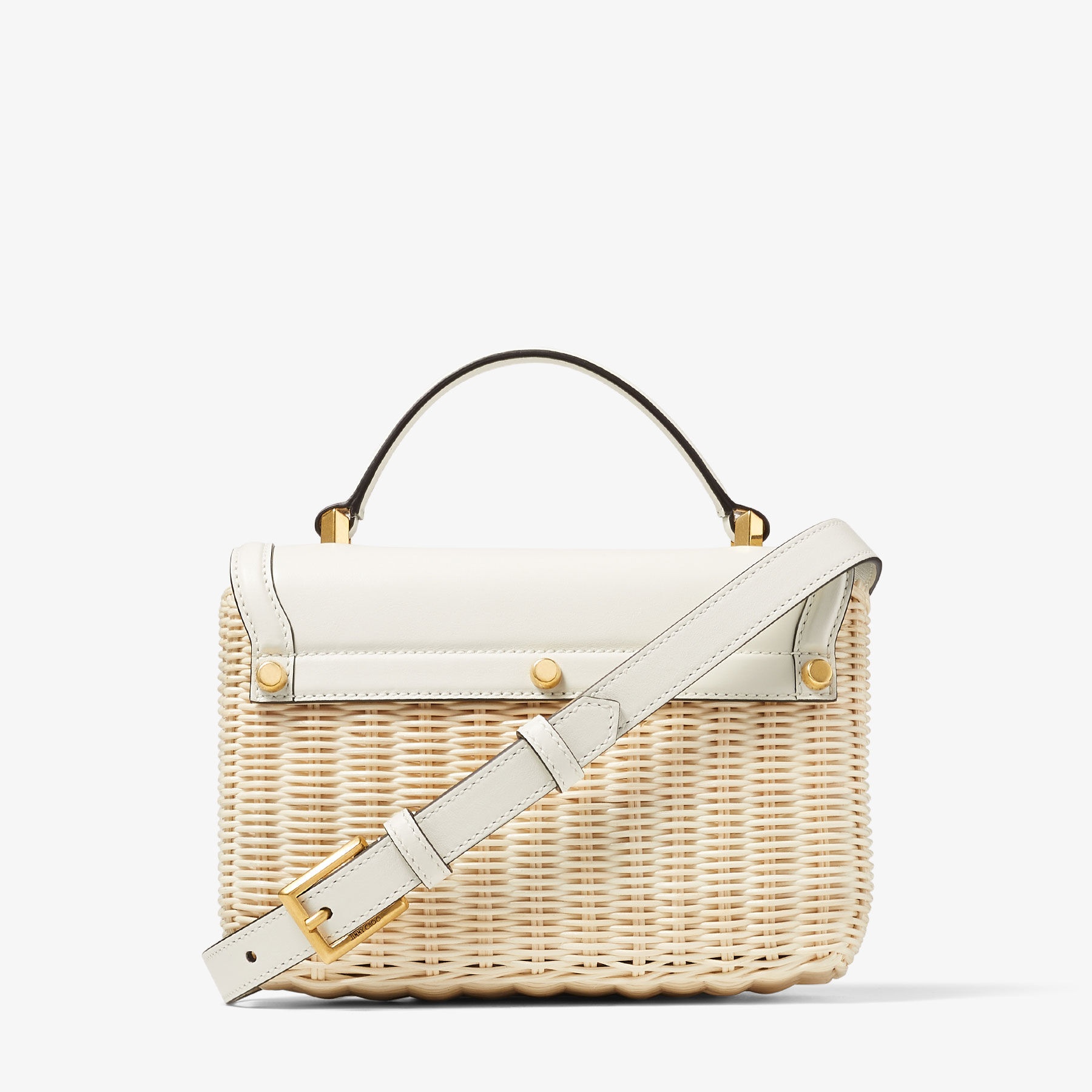 Diamond Top Handle
Natural/Latte Wicker and Leather Top Handle Bag - 7