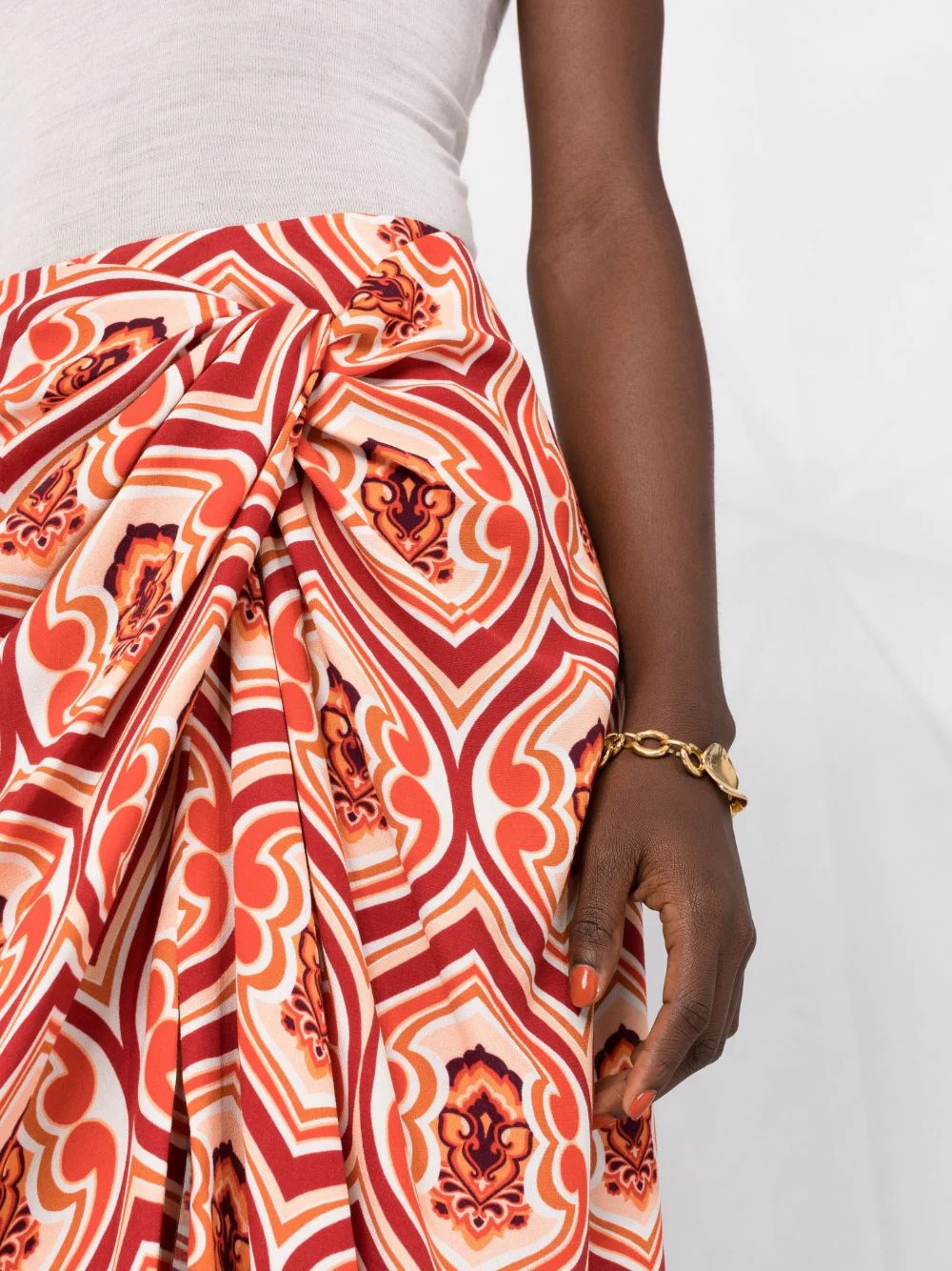 graphic-print sarong skirt - 3