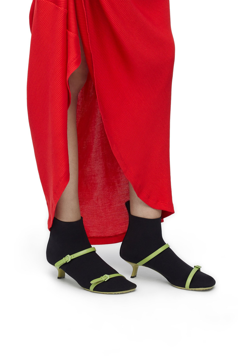 Loewe Kitten Heel sock boot in technical knit and lambskin outlook