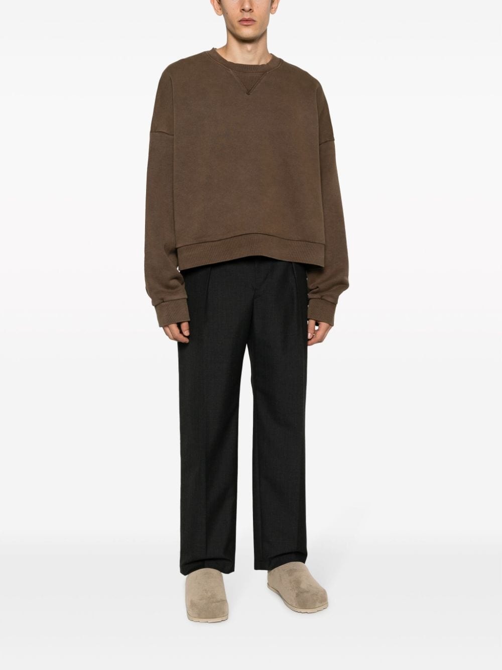 drop-shoulder crew-neck sweatshirt - 3