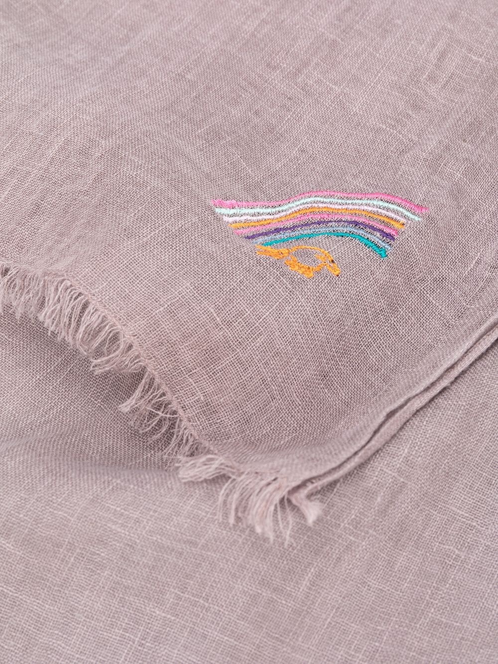 rainbow embroidered scarf - 3