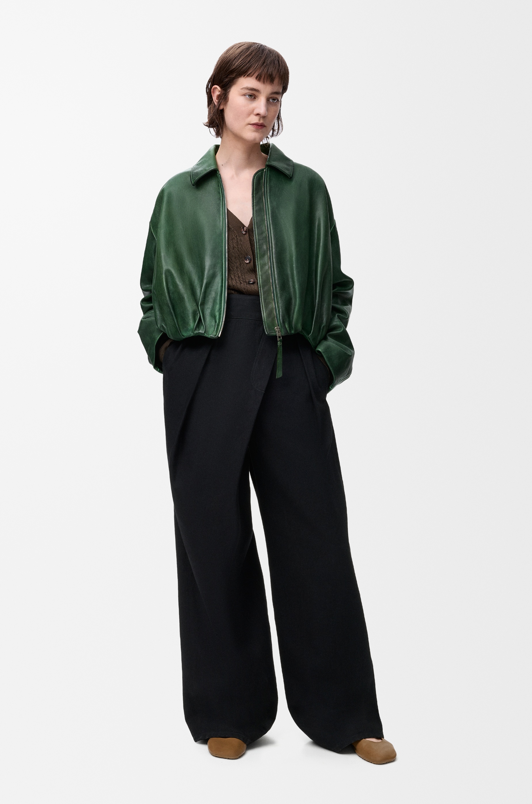 Draped jacket in nappa lambskin - 2