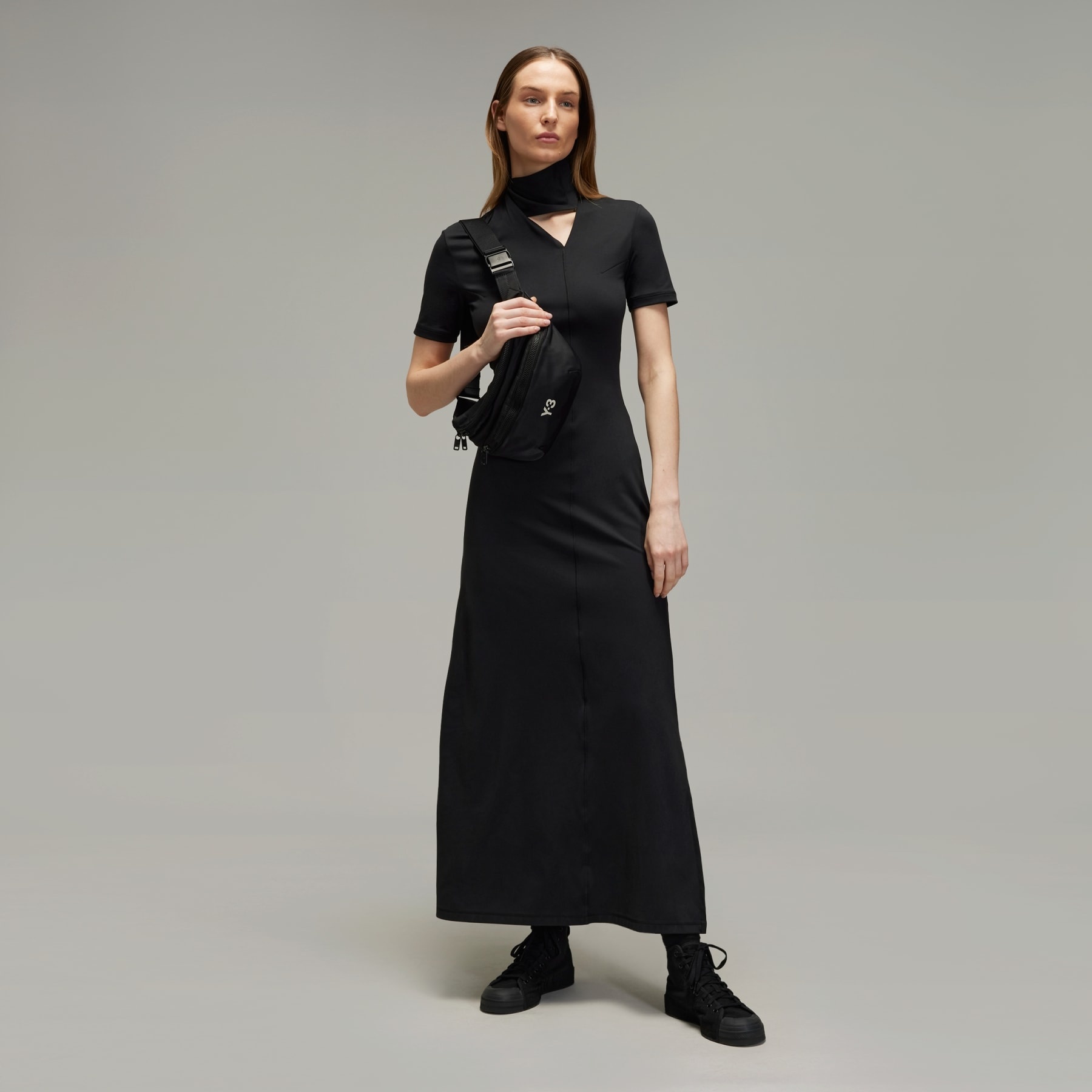 Y-3 Fitted Neck Closure Dress - 5
