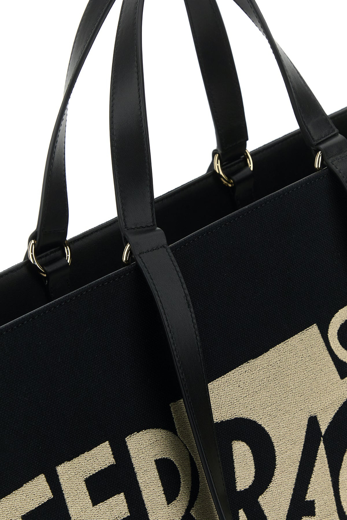 Black canvas large TT Sign shopping bag - 4
