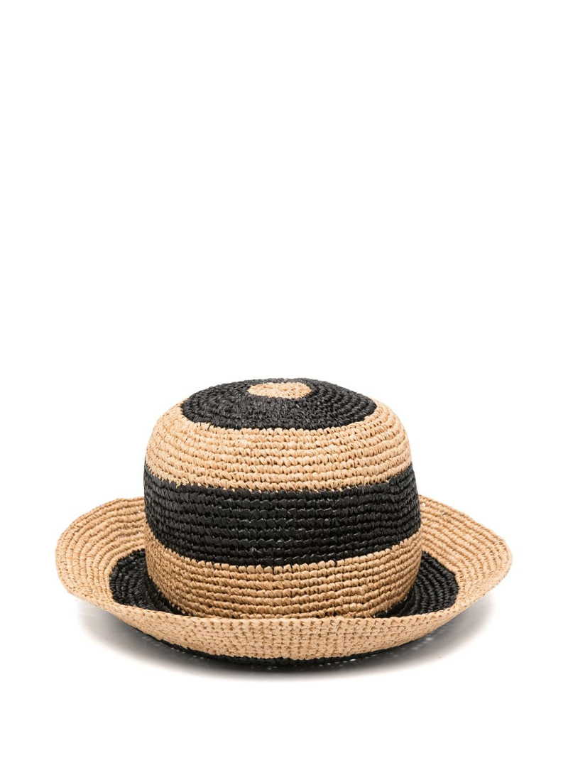 Paul Smith striped braided raffia hat outlook
