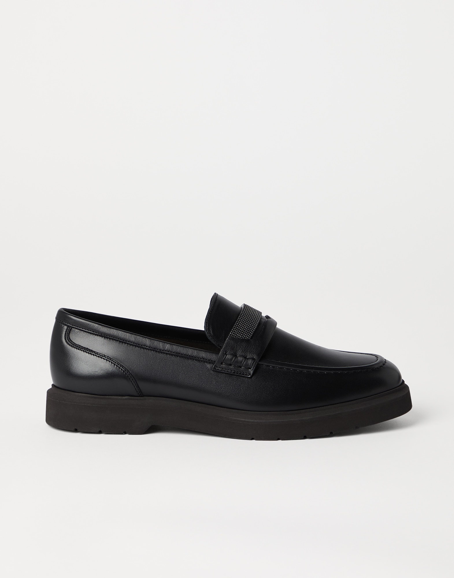 Nappa leather penny loafers with monili - 5