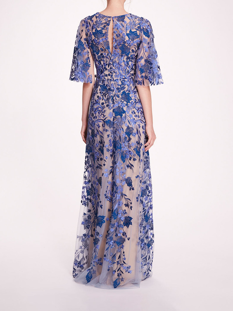 V-NECKLINE TULLE GOWN 2