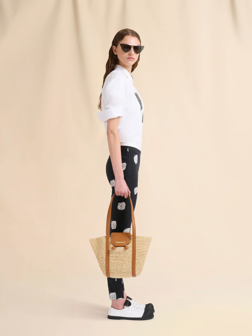 SMALL NATURAL RAFFIA-EFFECT TRUNKAROO BEACH BAG - 2