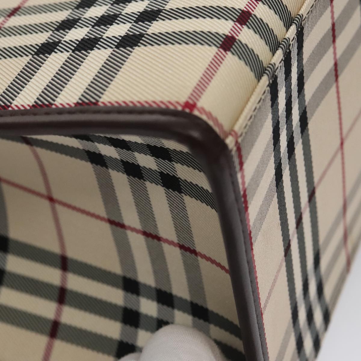 Burberry Nova Check Hand Bag Canvas Beige - 9