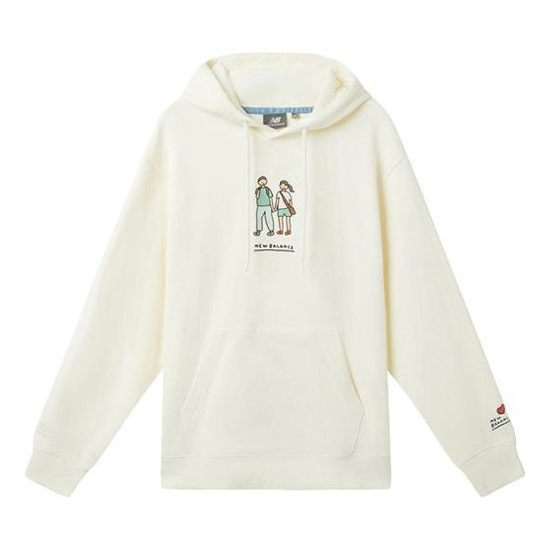 New Balance x Zero Per Zero Printing Casual Sports Round Neck Hoodie 'White' NCA47013-IV - 1