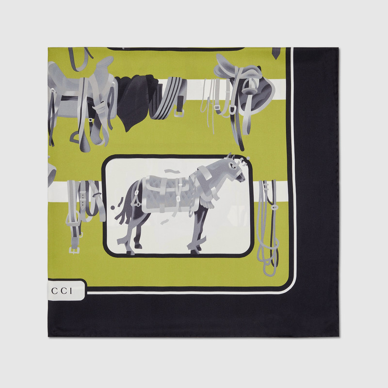 GUCCI 90 x 90 project printed silk carré outlook