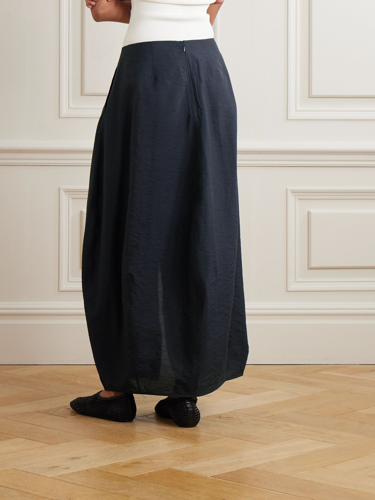 Parachute silk-blend maxi skirt Charcoal - 3