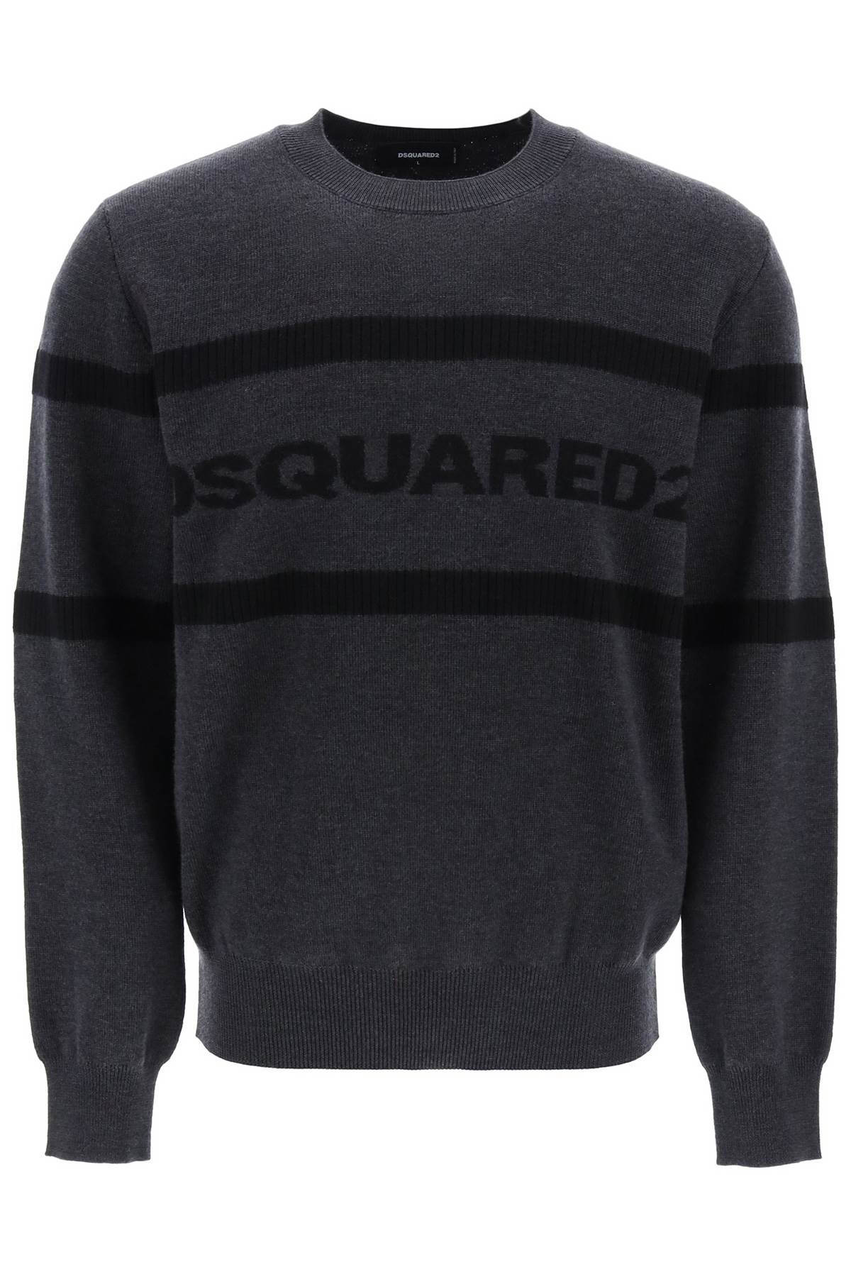 Jacquard Logo Lettering Sweater - 1