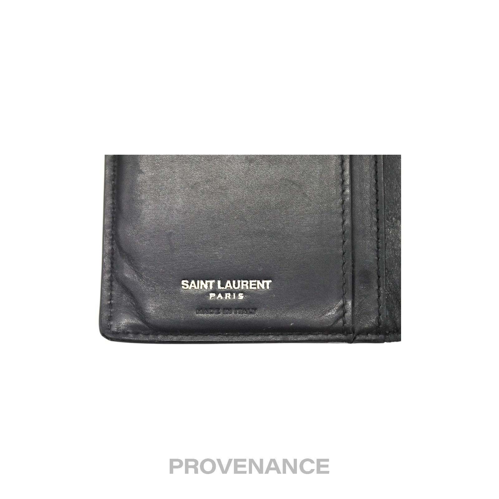 Saint Laurent Paris SLP Long Wallet - Black Calfskin Leather - 7