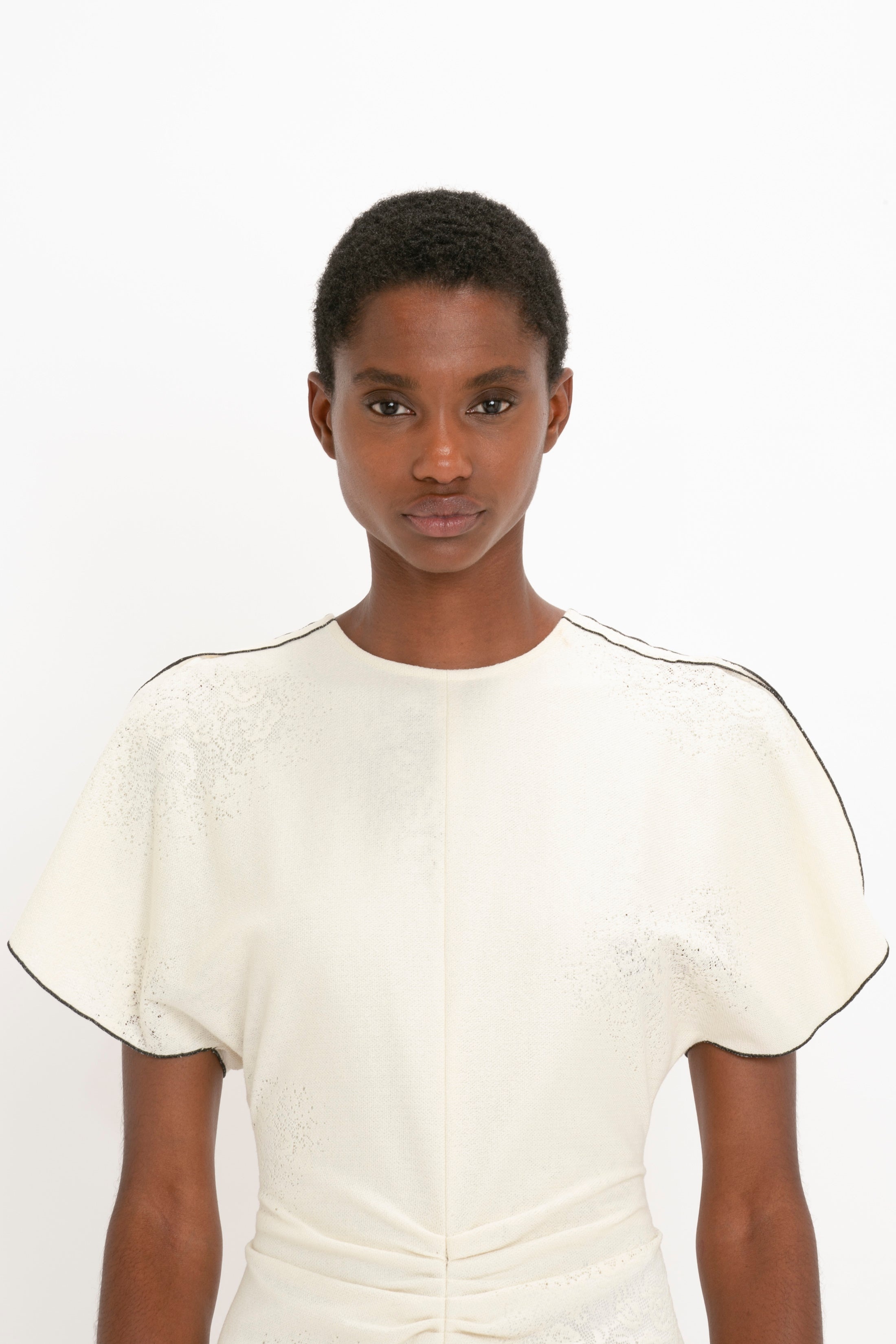 【VICTORIA BECKHAM】クレープ ミディドレス アイボリー VICTORIA BECKHAM クレープミディドレス ホワイト