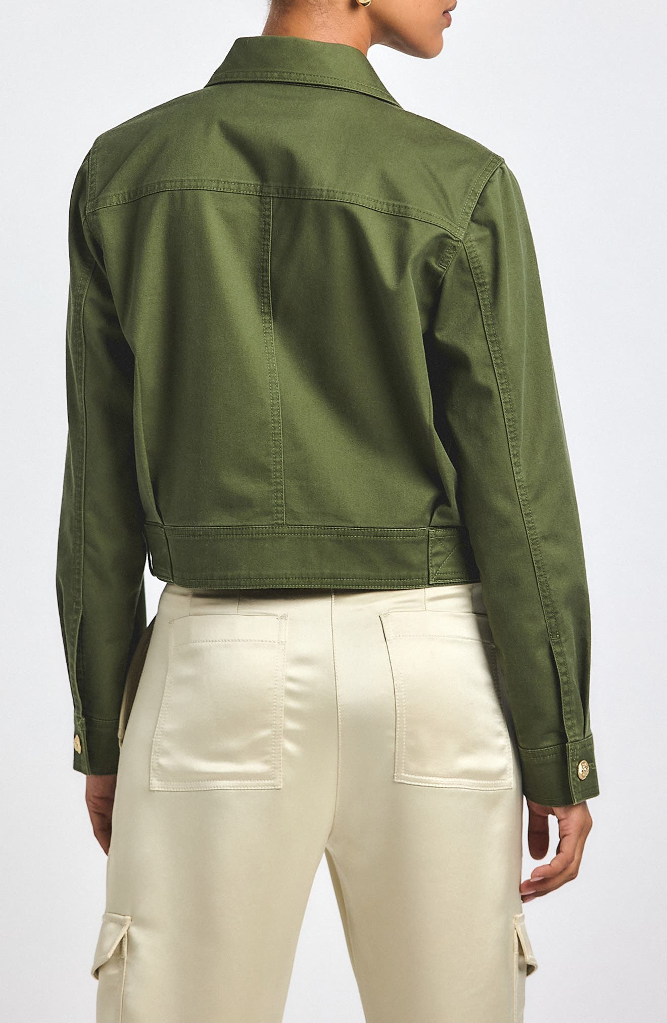 Derek Lam 10 Crosby Celinora Crop Twill Jacket in Fatigue at Nordstrom - 2