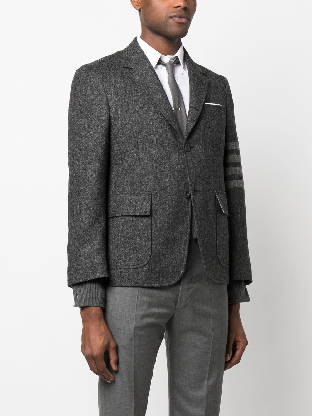 stripe-detail single-breasted blazer - 3
