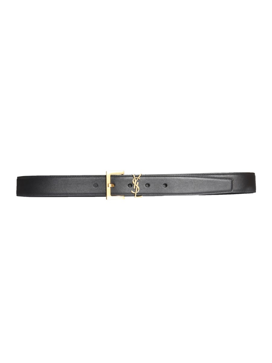 CASSANDRE BELT WITH SQUARE HAMMERED LEATHER BUCKLE - 1