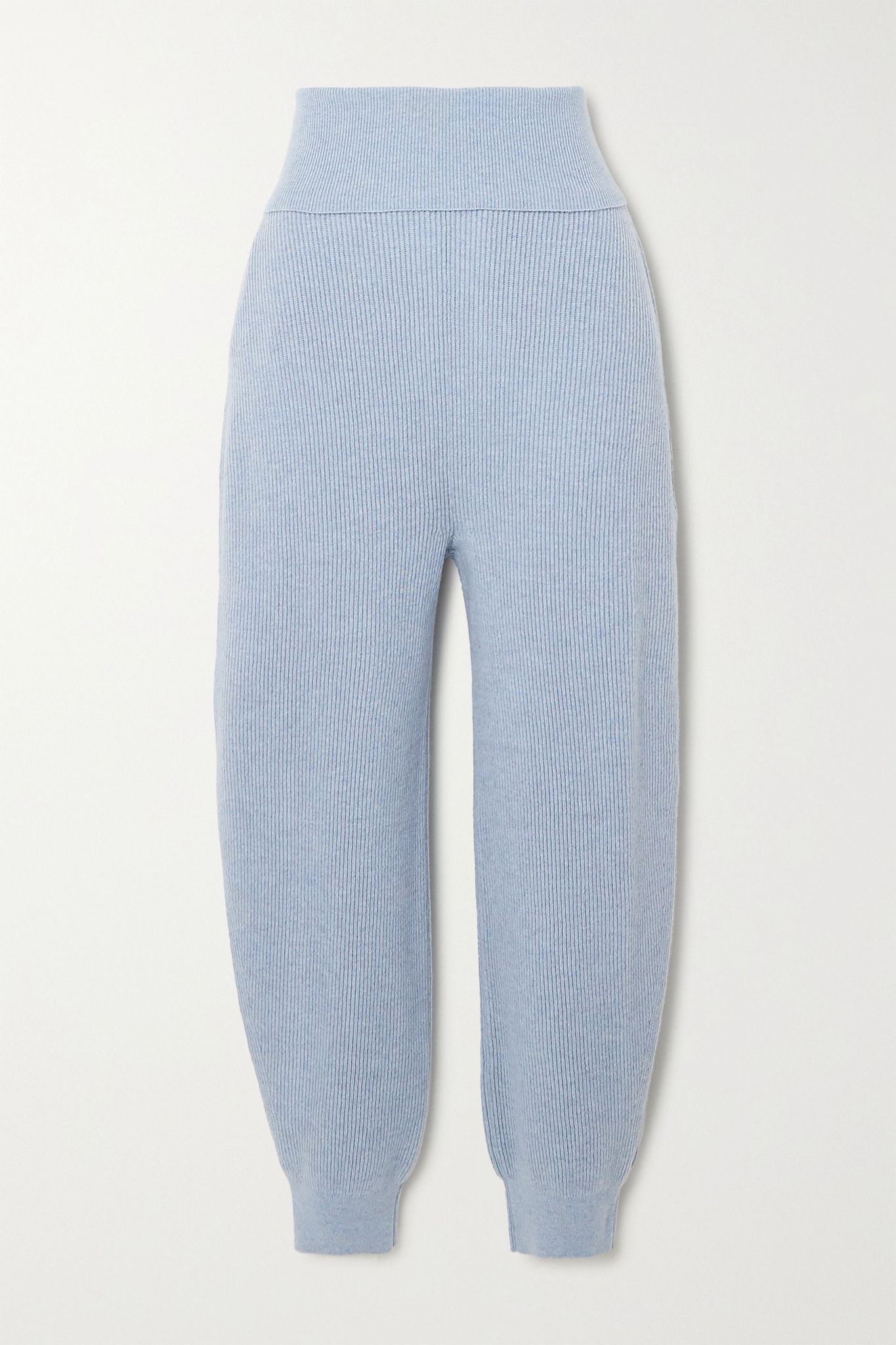 Ribbed cashmere and wool-blend tapered pants - 1