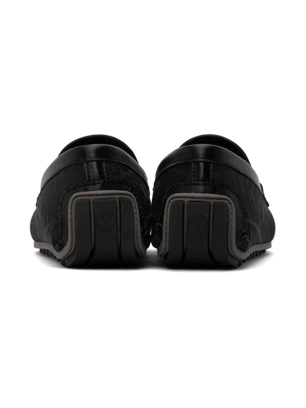Black Allover Logo Driving Loafers - 2