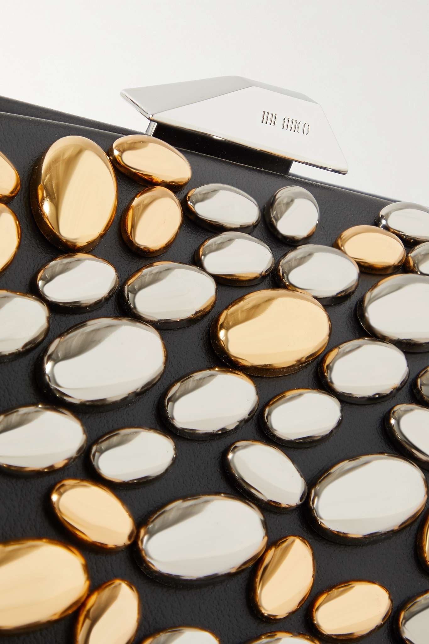 Midnight embellished leather clutch - 4