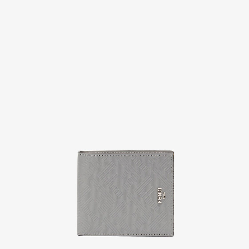 Wallet with eight interior card slots and two compartments for banknotes. Made of light gray leather 1