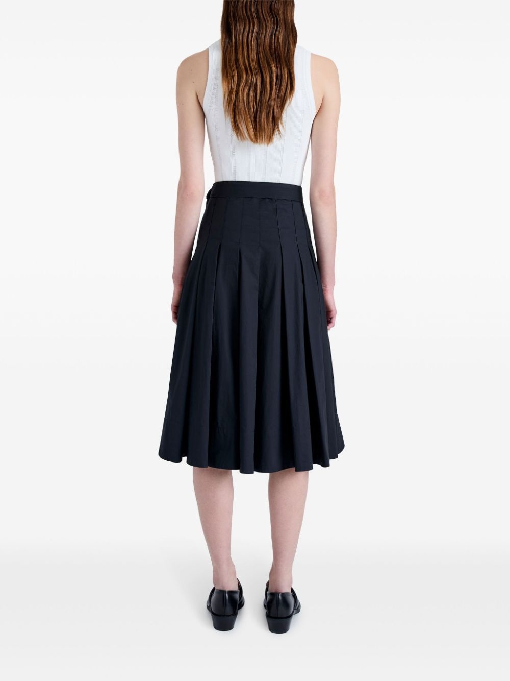 pleated wrap midi skirt - 4