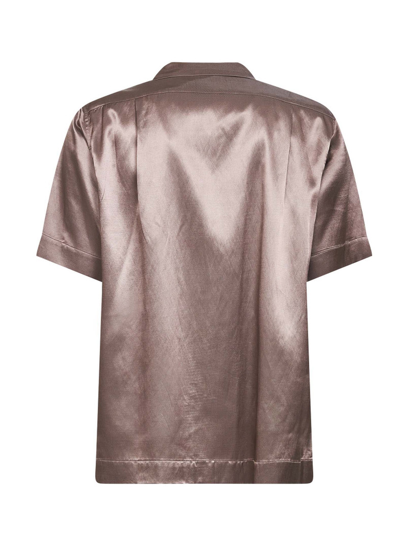 Dries Van Noten Old rose viscose blend Firework sequin-embellished bowling shirt outlook
