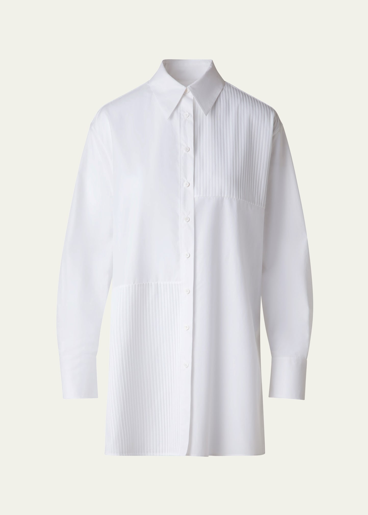 Textured Cotton Voile Oversized Shirt - 1
