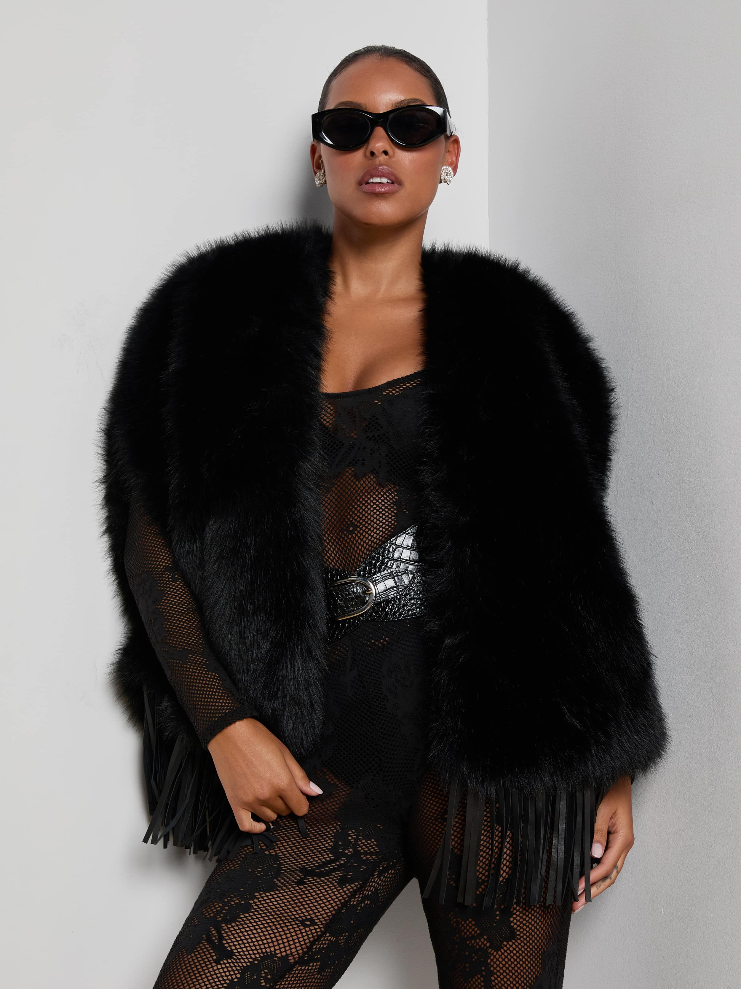 Nathalia Faux Fur Cape - 3