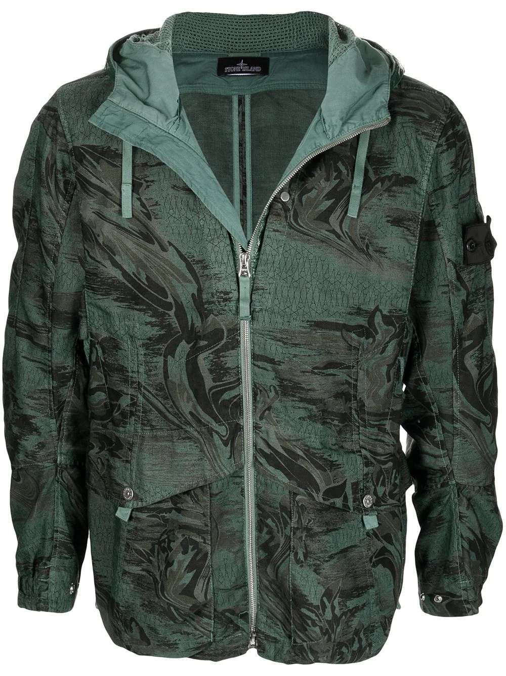 graphic-print hooded jacket - 1