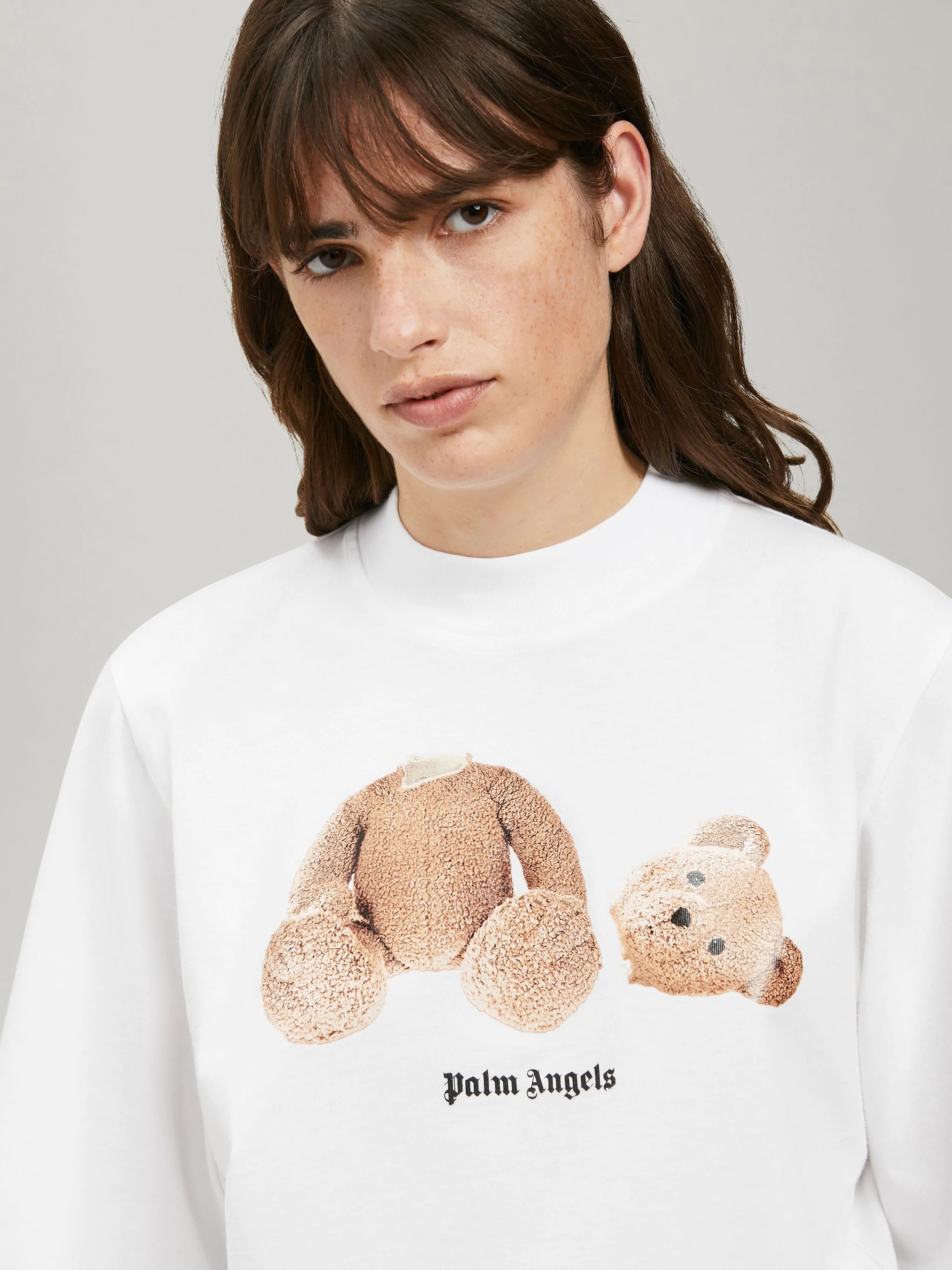 BEAR CROPPED WHITE T-SHIRT - 6