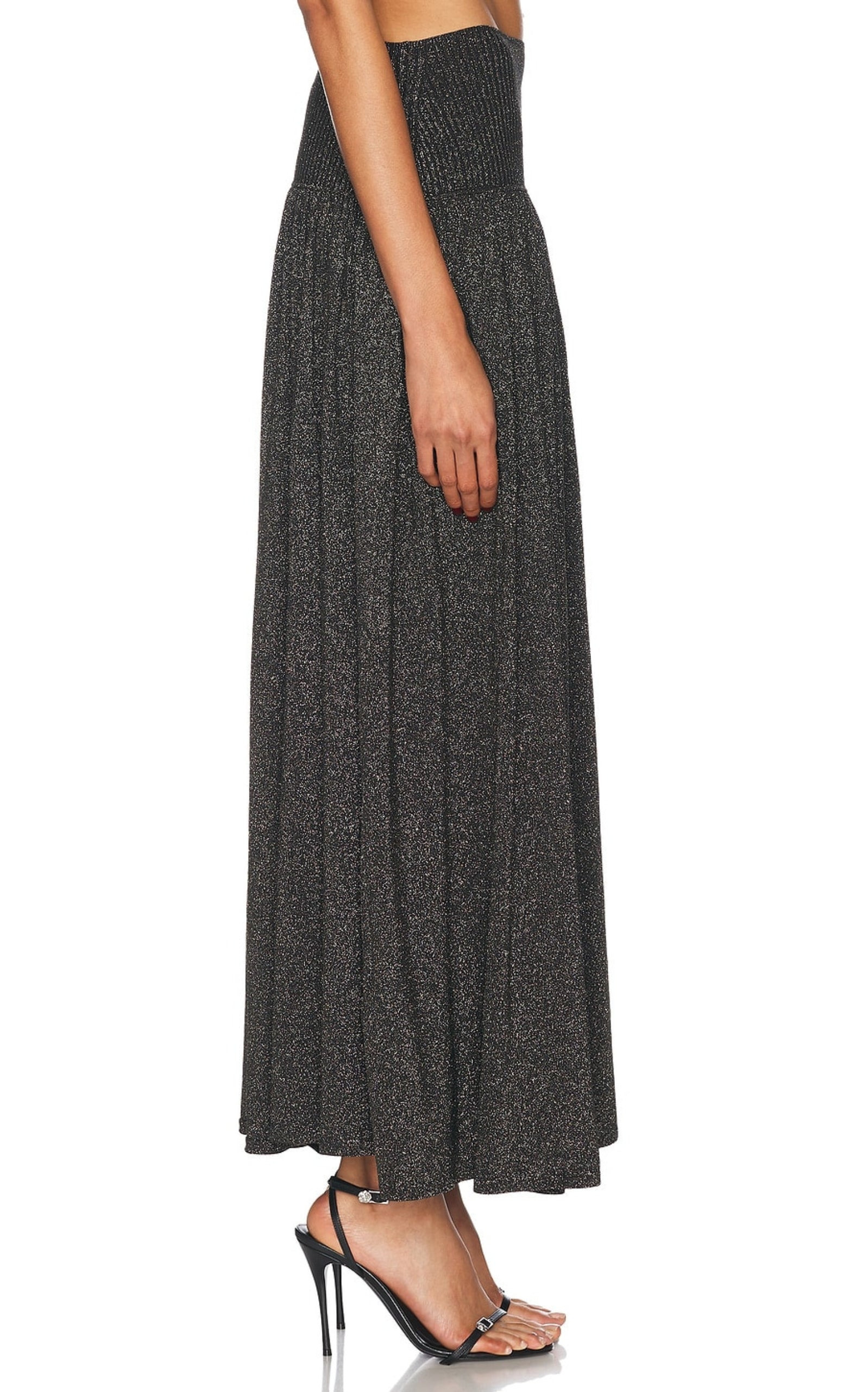 Crush Metallic Flare Skirt - 5