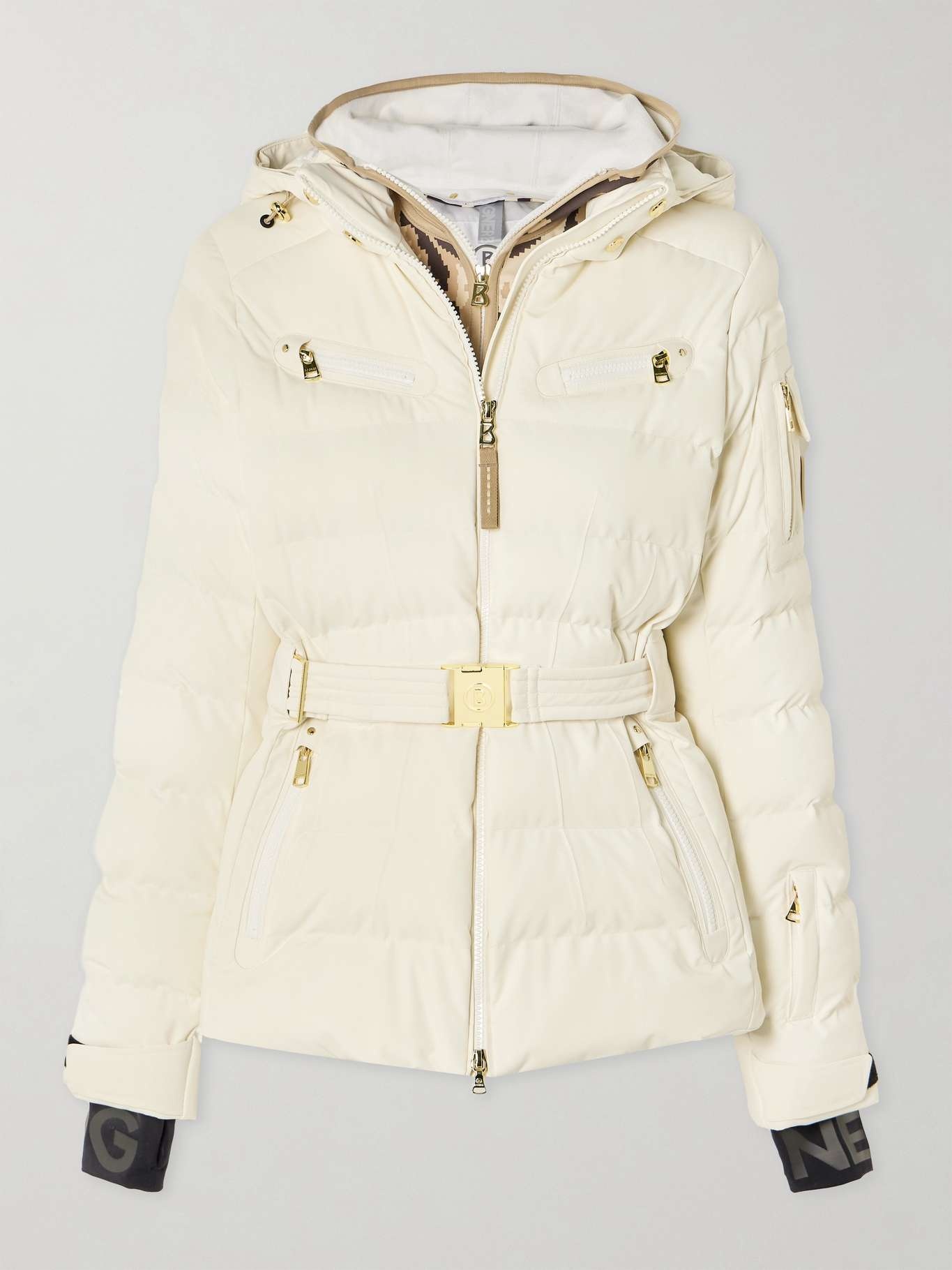 Ellya layered belted quilted ski jacket - 1