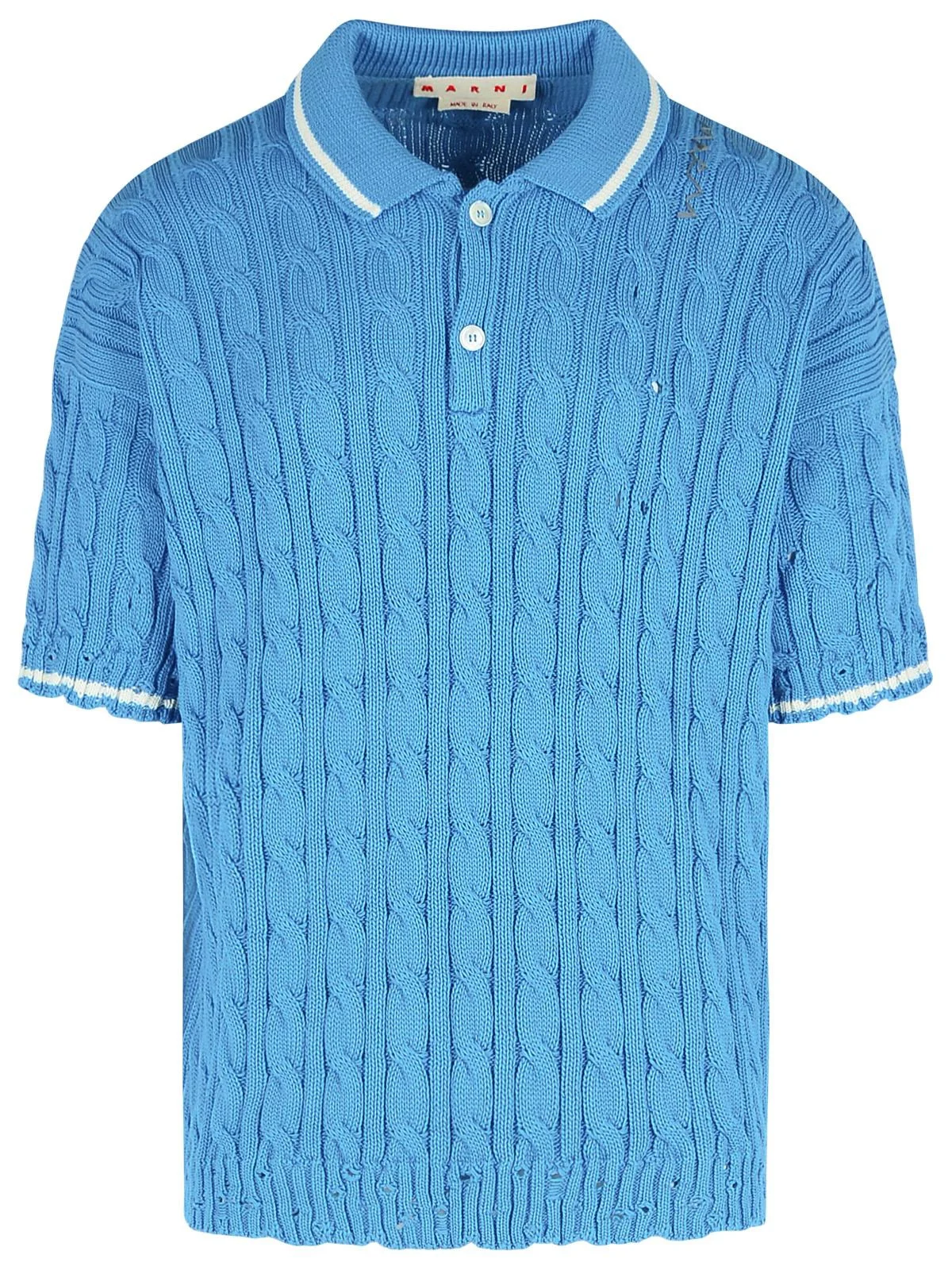 Marni Polo Shirt In Light Blue Cotton Men - 1