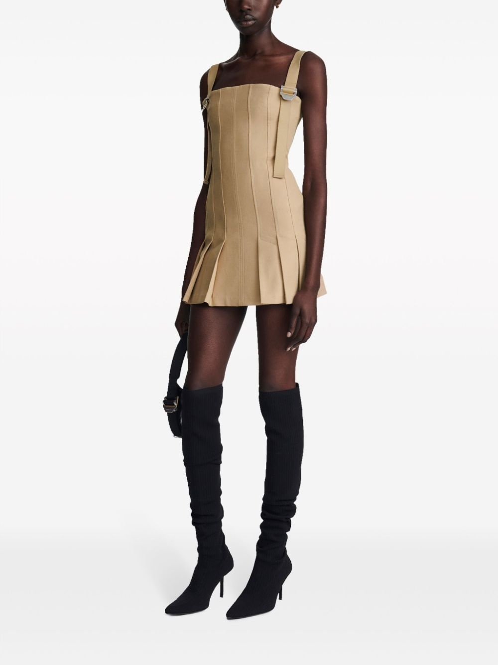 buckle-detail pleated minidress - 2