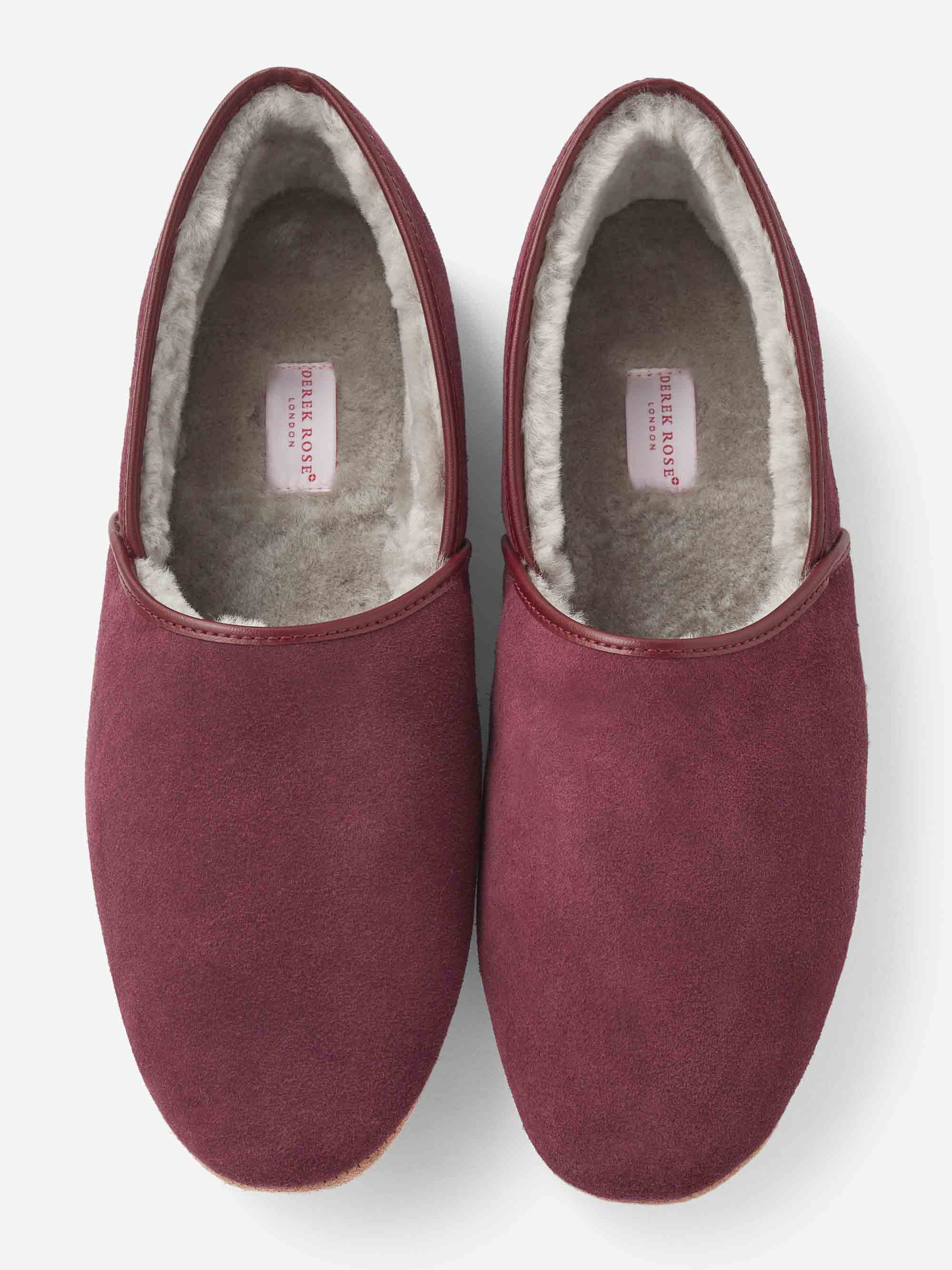 Men's Slippers Crawford Suede Sheepskin Bordeaux - 4
