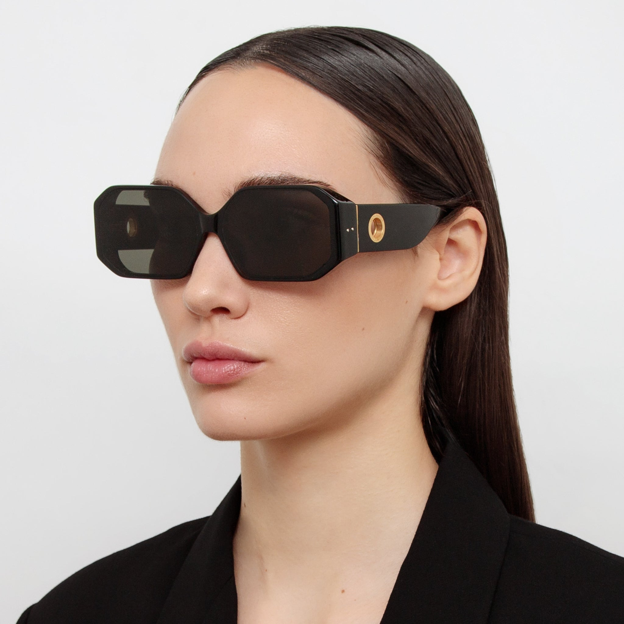 MEN'S BAILEY ANGULAR SUNGLASSES IN BLACK - 3