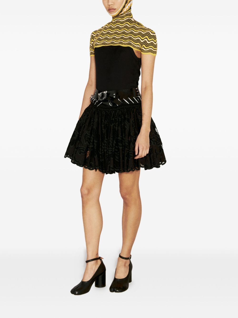 wave-pattern knitted top - 2