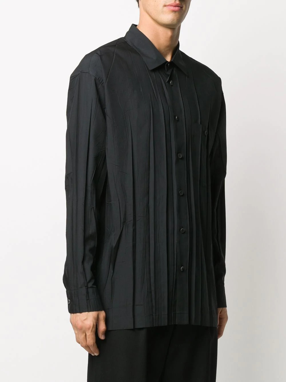 pleated pointed collar shirt - 3