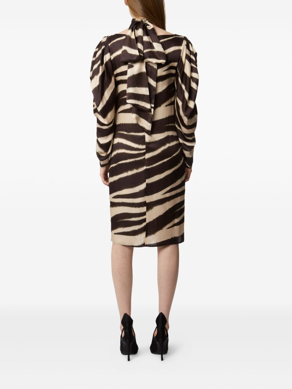 zebra-print midi dress - 4