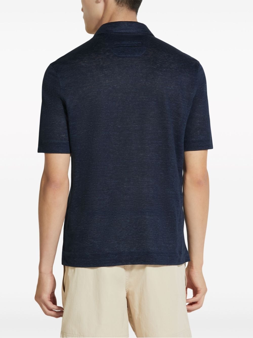 linen polo shirt - 3