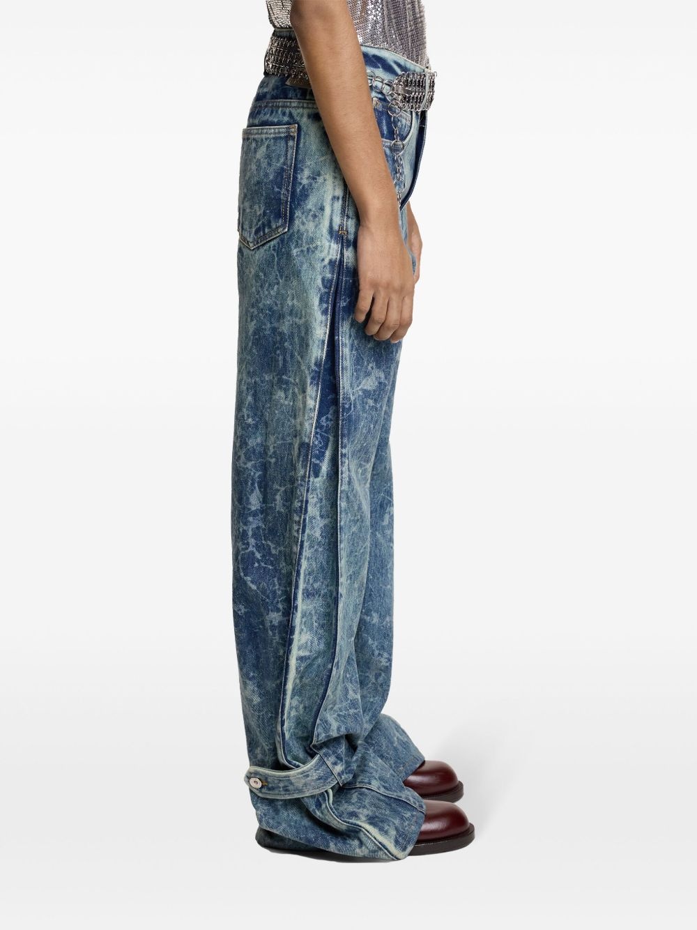 washed wide-leg jeans - 2