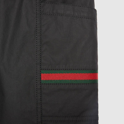 GUCCI Coated cotton shorts with Gucci label outlook