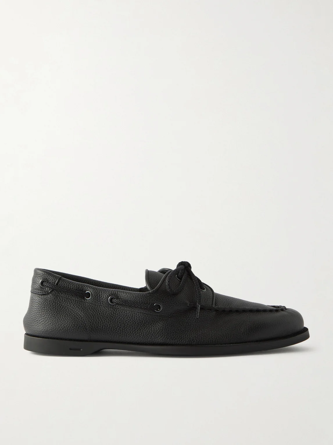 Foil Full-Grain Leather Boat Shoes - 1