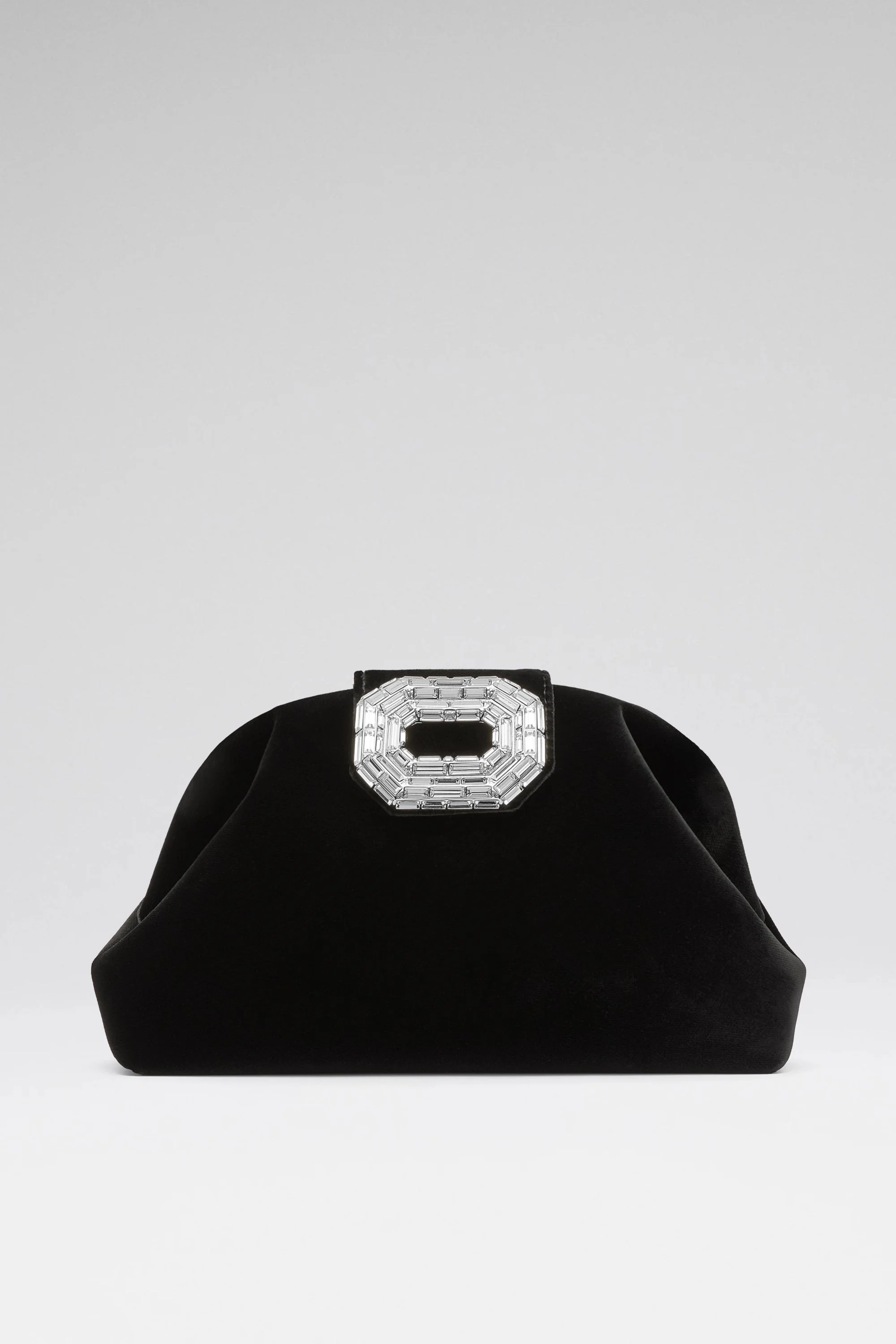 CAMELIA CLUTCH BLACK VELVET - 1