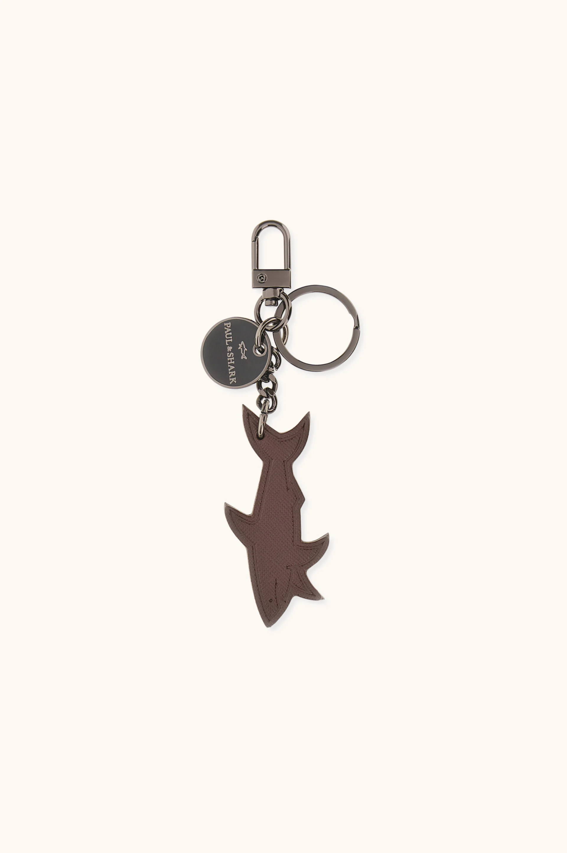 SHARK SAFFIANO LEATHER KEYRING - 1