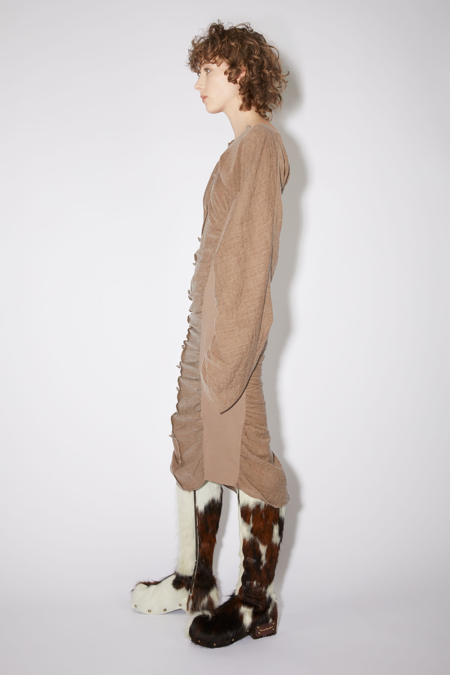 Full length dress - Dusty brown - 5