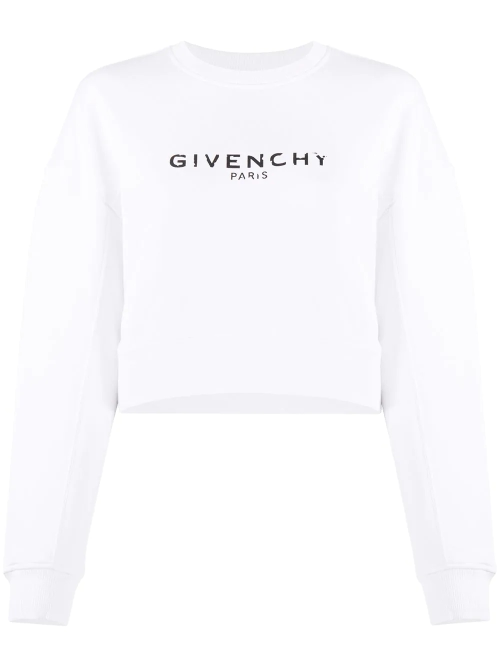 logo-print cropped cotton sweatshirt - 1